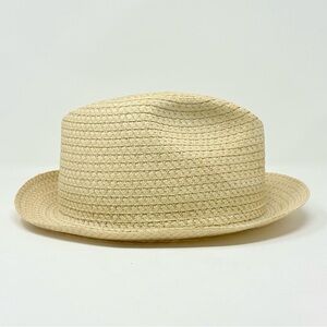 Adam Straw Narrow Brim Fedora Style Hat Men’s Size L 7-1/4 7-3/8 Beach Vacation